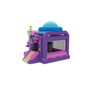 Customized Inflatable Bouncy House With Slide Alien Astronaut Moon Inflatable