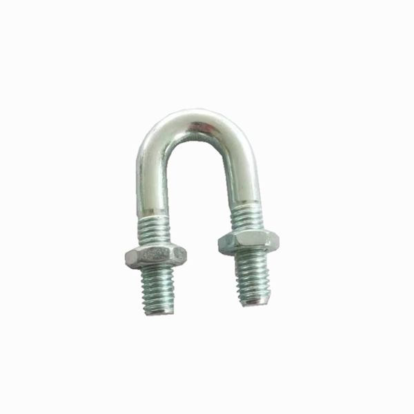 Quality Plain Cable End Fittings Pipe Size Zinc Plated Round Bend U-Bolt With Hex Nuts for sale