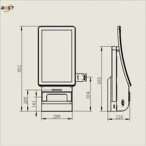 Wall-mounted Self-service Ordering Kiosk with POS System for Bar Restaurant