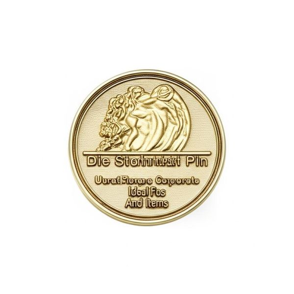 Die Struck Custom Metal Pin Antique Gold Plating Iron Material Durable Unique