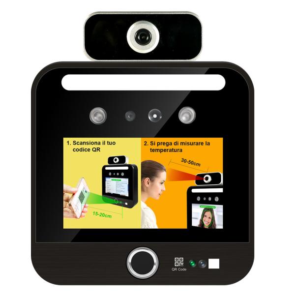 Quality QR Code 5'' IPS Face Scan Temperature Machine Access Control System for sale