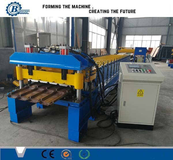 Speed Tile Roll Forming Machine with Hydraulic Cutting System and 75mm Roller