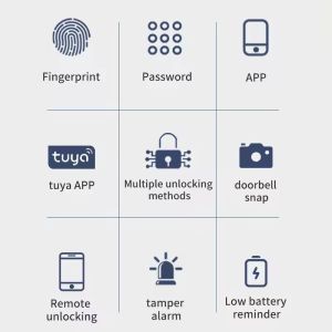 Glomarket Wifi Biometric Electronic Tuya App Remote Smart Lock Smart Fingerprint