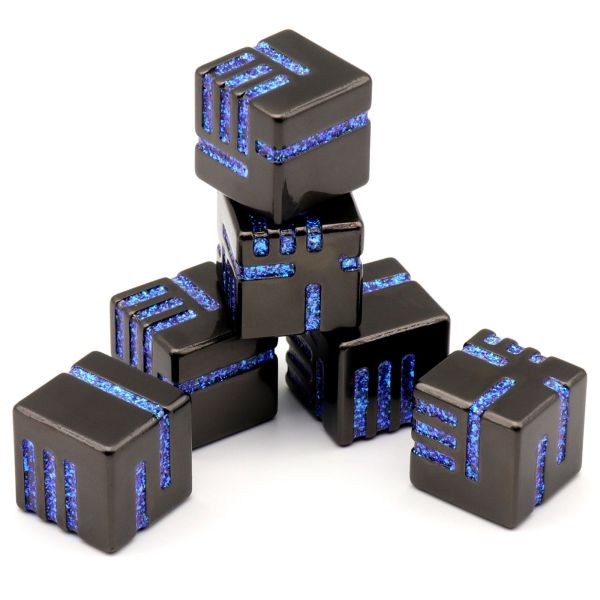 Quality Metal Six sided Dice Colored Table Game Running Group Toy Script Kill DND Dragon and Dungeon Props for sale