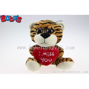 Wholesale 5.9&quot; Plush Tiger Big Eyes Toy With Heart Pillow For Valentines Day from china suppliers