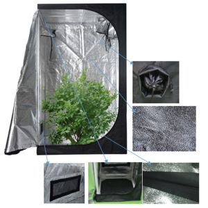 IP20 80*80*160MM 1680D Mylar Led Grow Tent Stainless Steel Structure