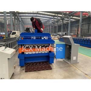 Full Automatic Tile Roll Forming Machine PLC Control Hydraulic Cut Device