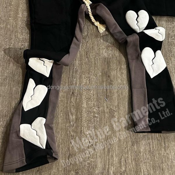 Custom Jogger Pullover Cropped Sweatsuit Acid Wash Hoodie 3d Puff Print Jogging Tracksuits Set Flared Sweatpants and Hoodie Sets