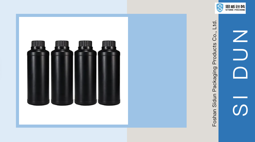 Black 1 Liter HDPE Plastic Bottles Liquid / Solid Sample Storage HDPE Containers With Lids