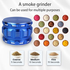 Customized Cnc Aluminum Parts Tobacco Spice Herb Grinder Blue Anodizing