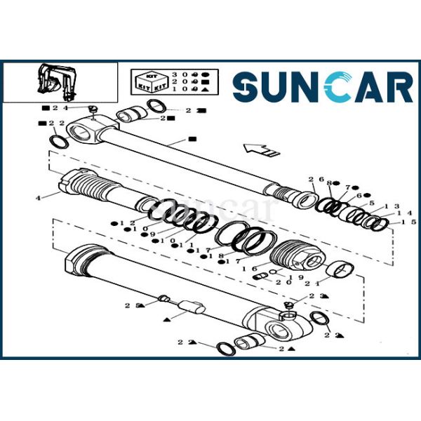Wear Resistance 72275472 Arm Seal Kit Fits CASE CX16B Excavator Cylinder Service