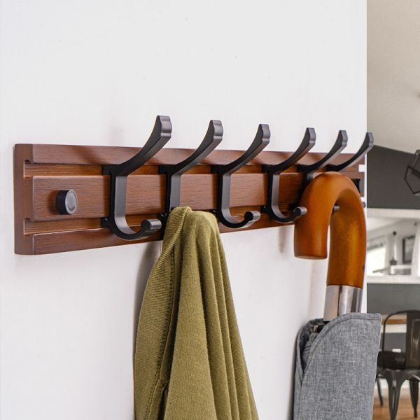 Quality Coat Hat Hanger for Wall Organized and Storage with Movable Hooks Bamboo Sundries Rack for sale