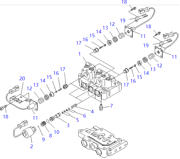 714-23-15520 7142315520 Solenoid Valve KOMATSU Bulldozer Spare Parts For D155AX-5