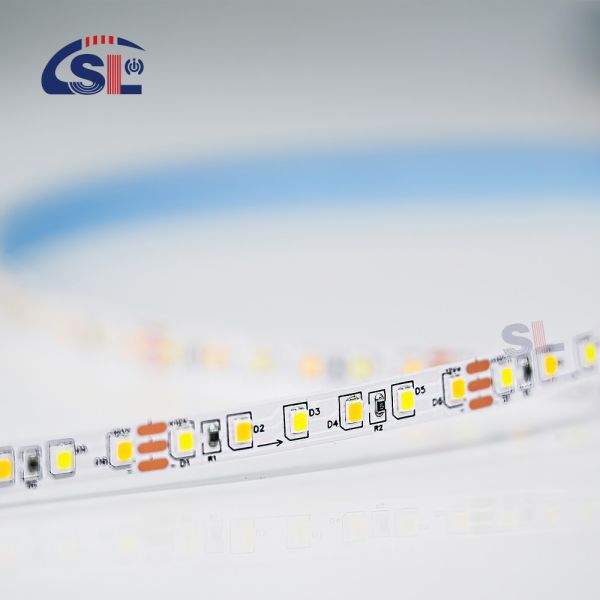CCT 12V24V 8mm 120leds 3000K-6500K Flexible Dual Color Electroplate SMD2835 LED