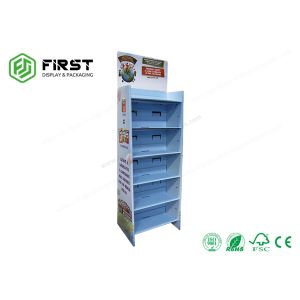 Full Color Printing Custom Recyclable Cardboard Floor Display Shelf For Potato