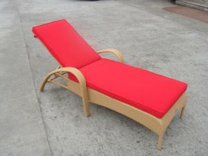 China Resin Wicker Chaise Lounge , Foldable Cane Beach Lounge Chair on sale