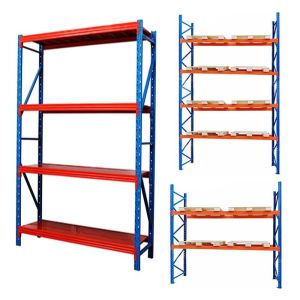 SGS Stackable Metal Racks Four Tires Long Span Shelving System