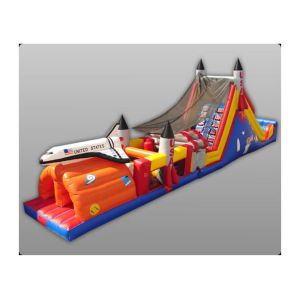 Exciting Hand Painting Rock Inflatable Obstacle Course Sports Recreation City