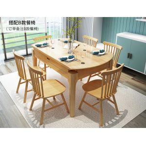 Custom Rectangular Solid Wood Table , Extendable Dining Table With Chairs