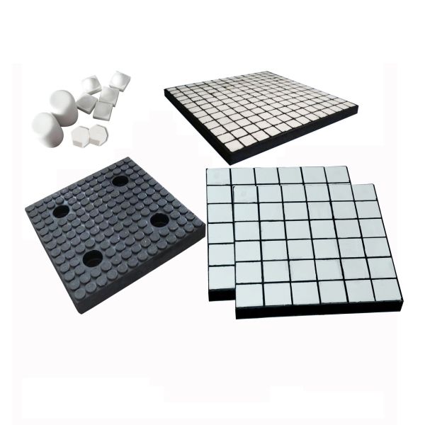 Impact Resistant Ceramic Wear Tiles Cylinder Hexagonal Ceramic Rubber Composite