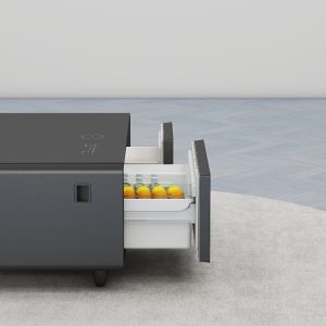 Modern Coffee Table with LED Control Panel Wireless Charger and Built-in