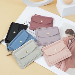 Wholesale Personalized PU Leather Card Holder Wallet for Women Metal Bead Custom Logo Personalized from china suppliers