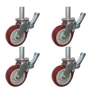 440lbs Loading 150mm PVC Scaffolding Wheels With Double Baker