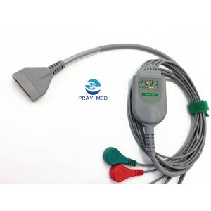 Burdick Holter Ecg Cable and leadwire 7 Leads Snap Connector 3.6m