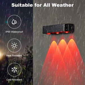 Outdoor IP65 Solar Wall Light RGB Breathing Synchronization Fence Ambient