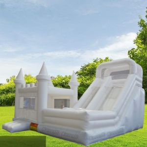 Castle Adventure Customized Color Inflatable White Bouncer with Slide