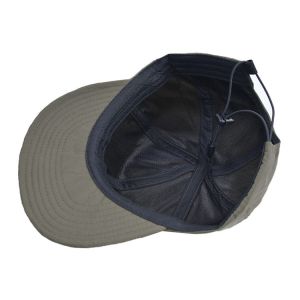 Drawstring Adjustable Flat Brim Shading Camper Cap 62CM Embroidery Pattern