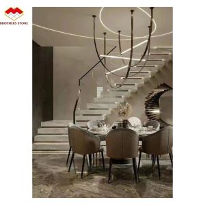 Customized Cut-to-Size Sintered Stone Stairs for Luxury Modern Design in Various