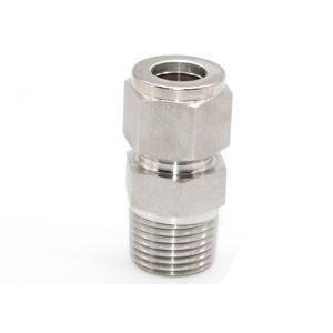 Parallel Thread Ss Compression Fittings , Male Straight Connector Compression
