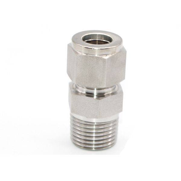 Parallel Thread Ss Compression Fittings , Male Straight Connector Compression