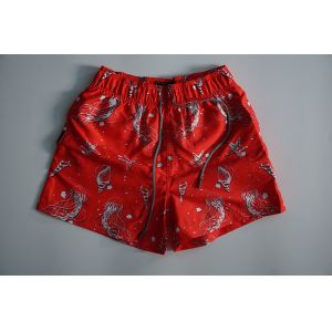 Sublimated Custom Mens Jellyfish Swim Trunks Peach Skin Fabric Short Length