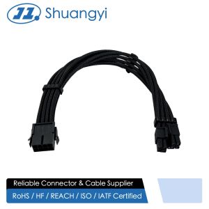 Custom Sleeved 8-Pin Power Cable Harness, wire to wire connector assembly for