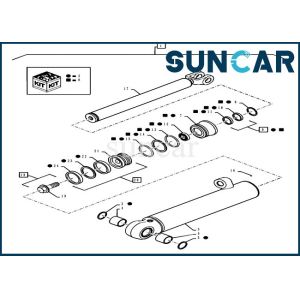 87434292 Lift Cylinder Repair Seal Kit Fits Case 521D 521F 521E Models Loader