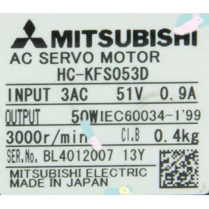 Wholesale Mitsubishi HC-KFS053D AC Servo Motor 3AC 51V 0.9A 3000R/MIN NEW from china suppliers