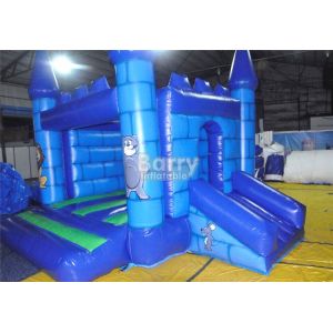 Mickey Mouse Inflatable Bouncer Blue Inflatable Jumping House With Slide