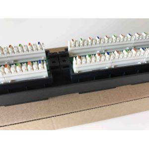 19" 110 IDC UTP Unshielded Rack Mount Patch Panel 24 Port Cat5e With Cable