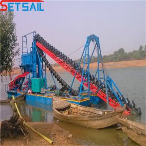 Chain Bucket Sand and Gold Dredger for River Mining Project QHSD-16 Capacity