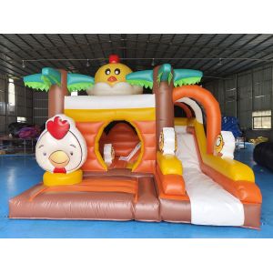 Digital Printing Inflatable Combos Chicken Cartoon Inflatable Bouncy House With