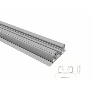 Anodized Wall LED Profiles Extruded 10mm Width With Acrylic Diffuser IP44