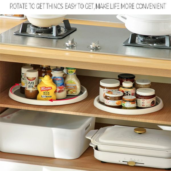 Plastic Kitchen Turntable Organizer for Spice Items and Fruit Placement Standing Type