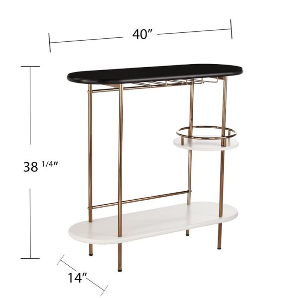 ODM Black Gold Rolling Drinks Cart Trolley for Kitchen