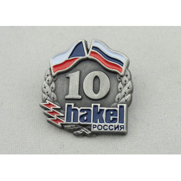 Custom HAKEL 3D Brooch Lapel Pin, Zinc Alloy Metal Soft Enamel Pin with Antique