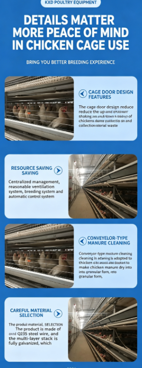 Hot-dip Galvanized Small Tier Layer Cages Easy Manure Removal Customized service