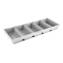 5 slotted Alumminum steel baking loaf pan baking tray toast box bread molding