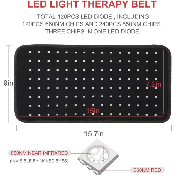 Home Use 120pcs LED Near Infrared Red Light Therapy Belt For Weight Loss