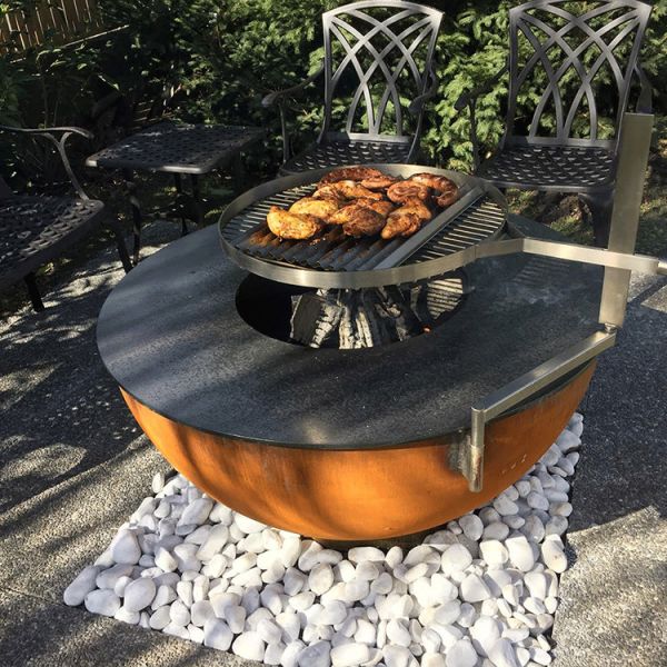 Rust Resistant Smokeless Wood Burning Firepit Barbecue Brazier Pre Weathered